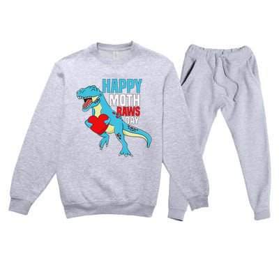 Happy Mother's Day Son For Mommy Rawr Trex Dino Premium Crewneck Sweatsuit Set