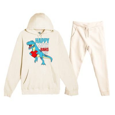 Happy Mother's Day Son For Mommy Rawr Trex Dino Premium Hooded Sweatsuit Set