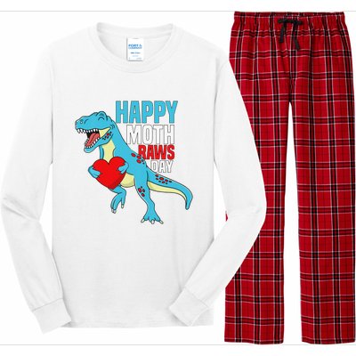 Happy Mother's Day Son For Mommy Rawr Trex Dino Long Sleeve Pajama Set