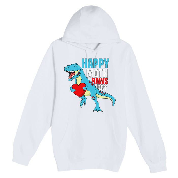 Happy Mother's Day Son For Mommy Rawr Trex Dino Premium Pullover Hoodie