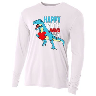 Happy Mother's Day Son For Mommy Rawr Trex Dino Cooling Performance Long Sleeve Crew