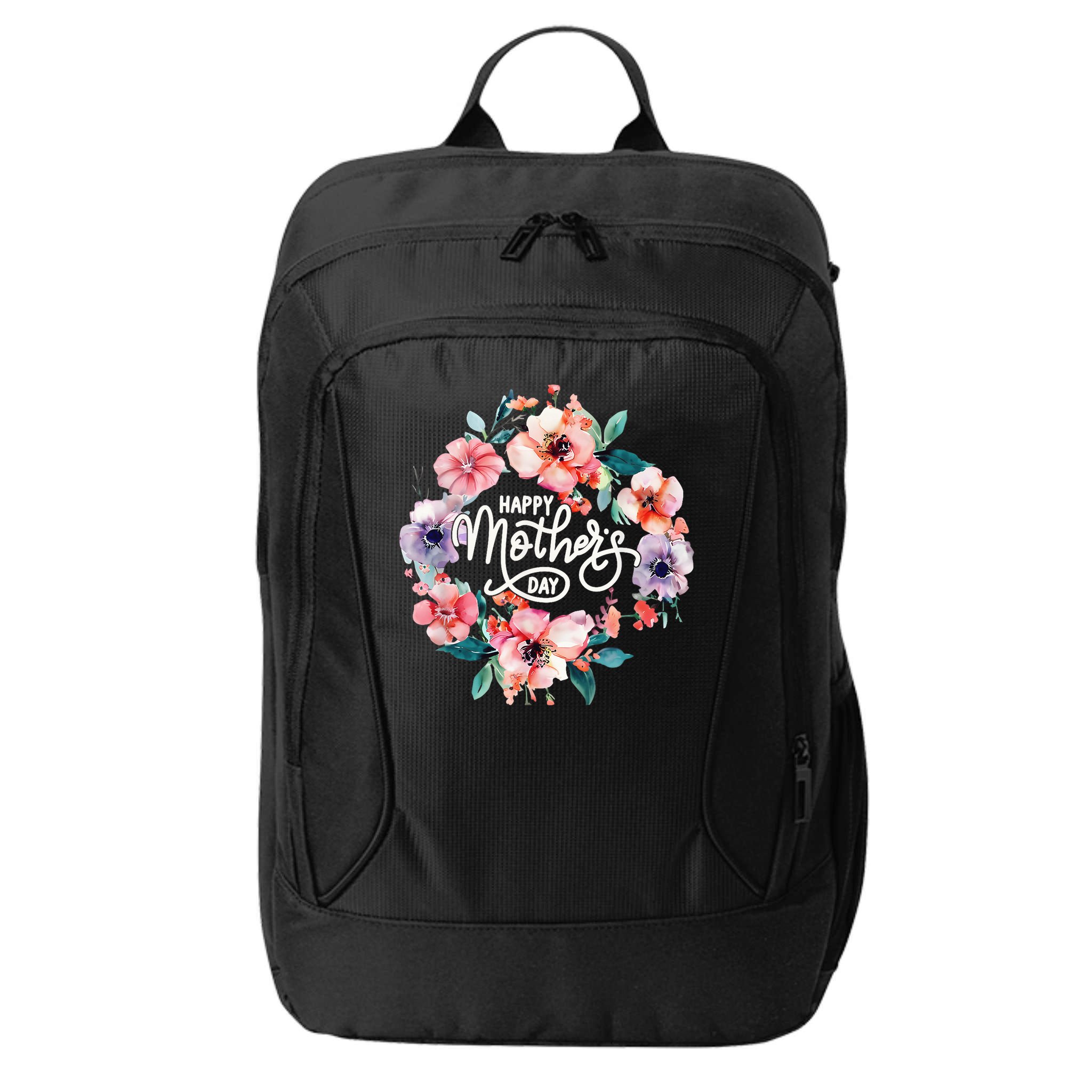 Happy Mothers Day Cute Floral Mom Grandma City Backpack