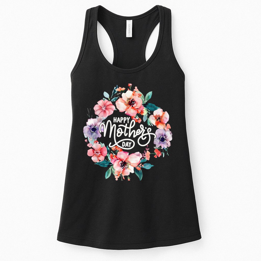 Happy Mothers Day Cute Floral Mom Grandma Womens Tank Top