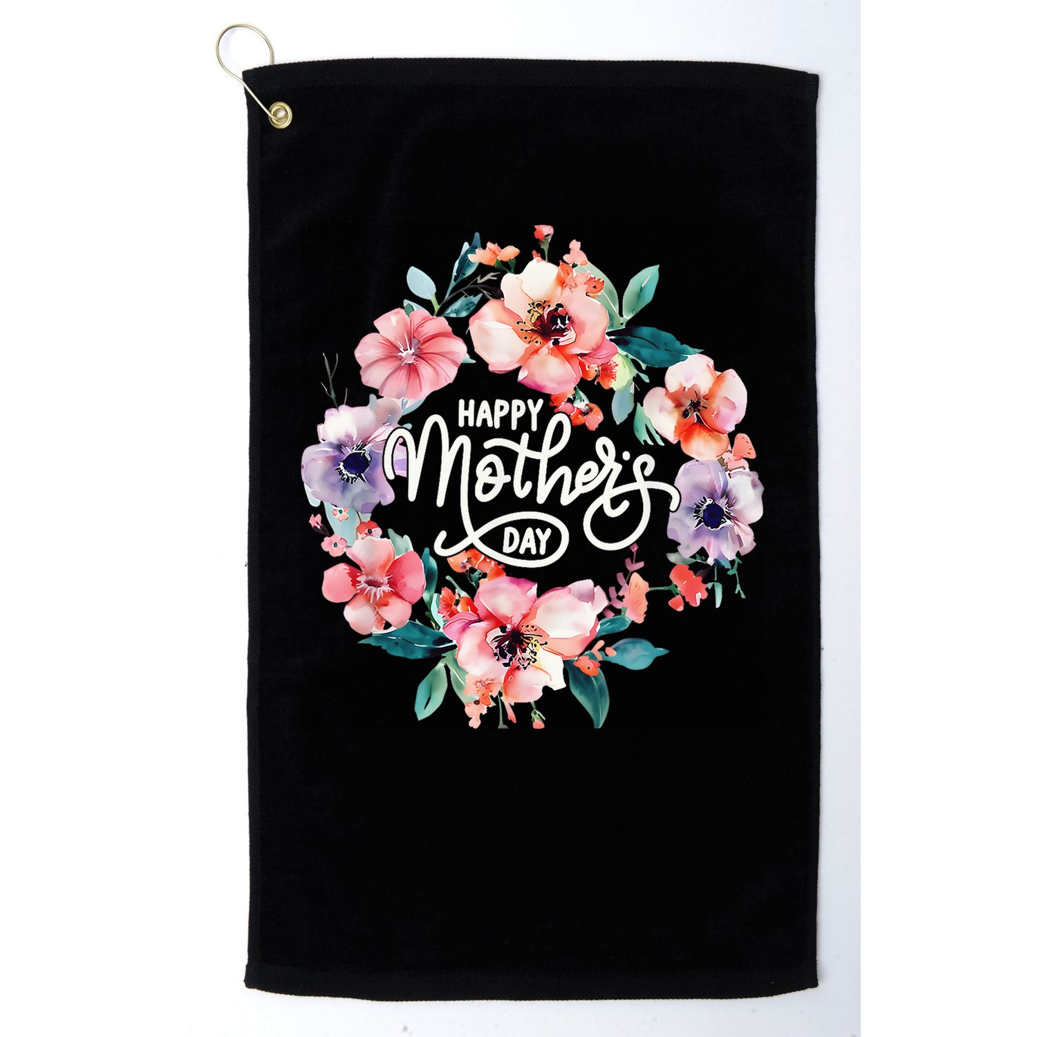 Happy Mothers Day Cute Floral Mom Grandma Golf Towel