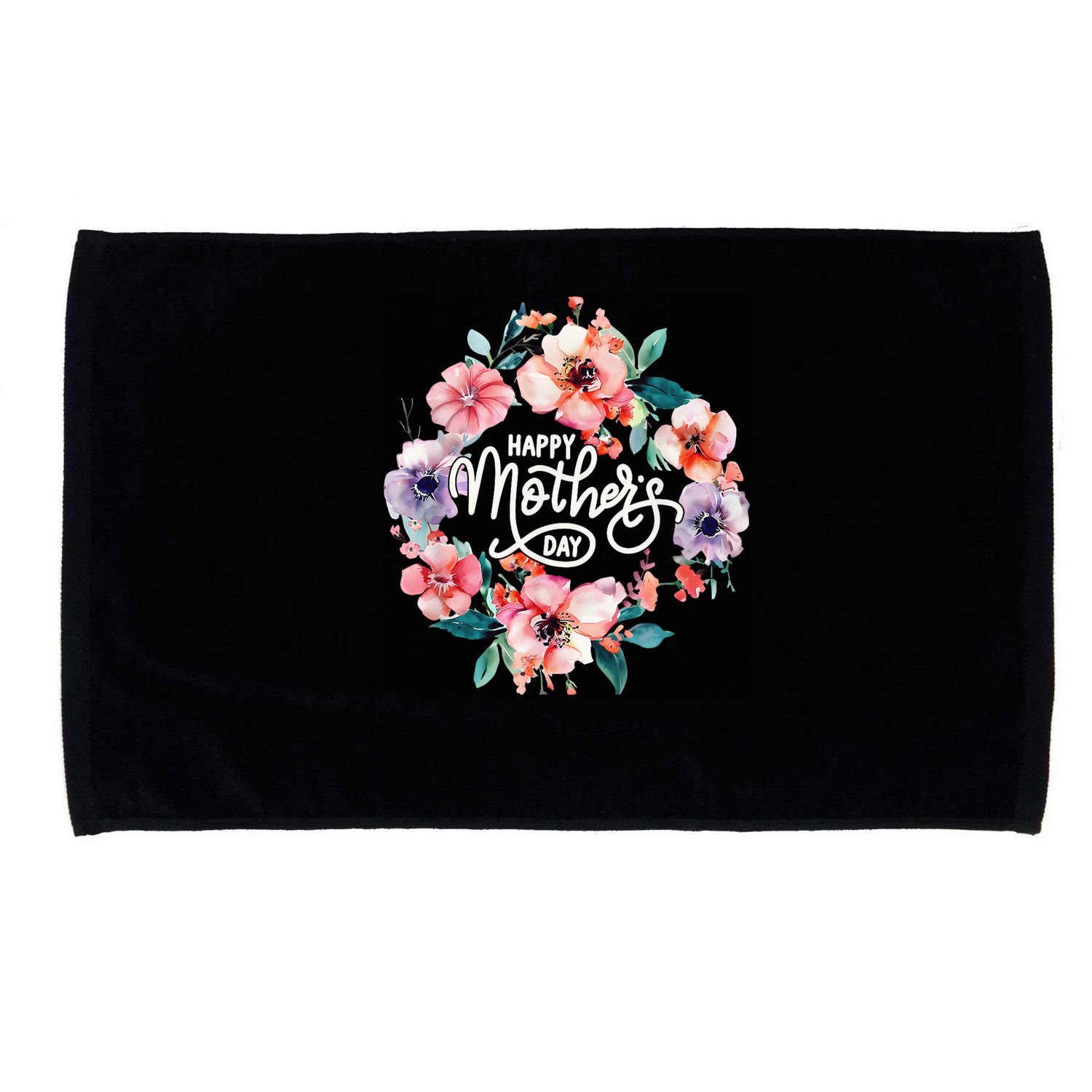 Happy Mothers Day Cute Floral Mom Grandma Microfiber Hand Towel