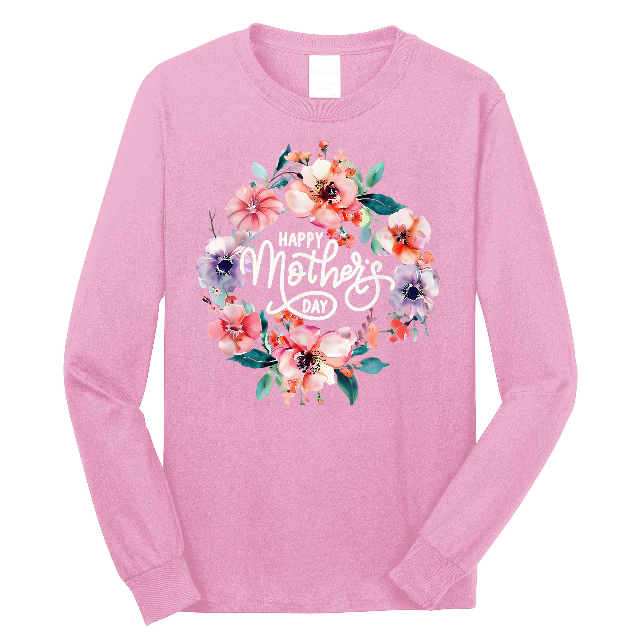 Happy Mothers Day Cute Floral Mom Grandma Long Sleeve Shirt