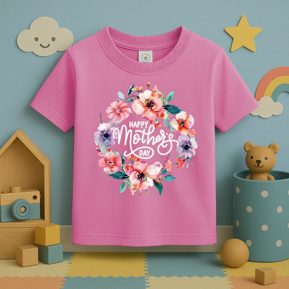 Happy Mothers Day Cute Floral Mom Grandma Toddler T-Shirt