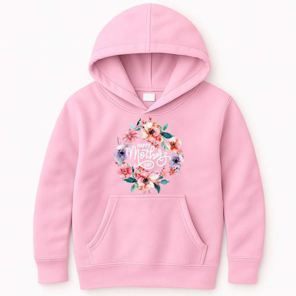 Happy Mothers Day Cute Floral Mom Grandma Kids Hoodie