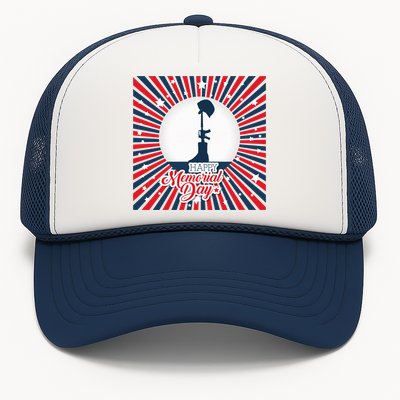 Happy Memorial Day Usa Patriotic Flag Gift Trucker Hat