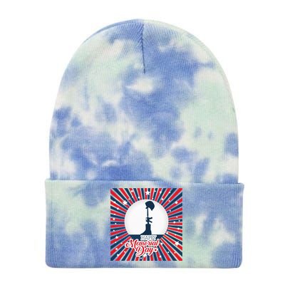 Happy Memorial Day Usa Patriotic Flag Gift Tie Dye 12in Knit Beanie