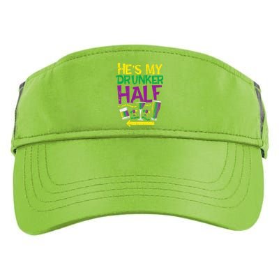 HeS My Drunker Half Matching Couple Friend Mardi Gras Adult Drive Performance Visor