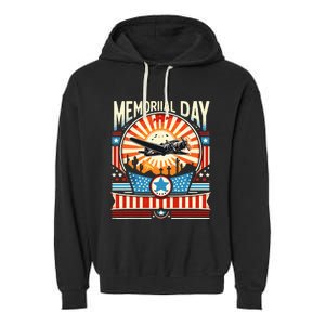 Happy Memorial Day 2024 Garment-Dyed Fleece Hoodie