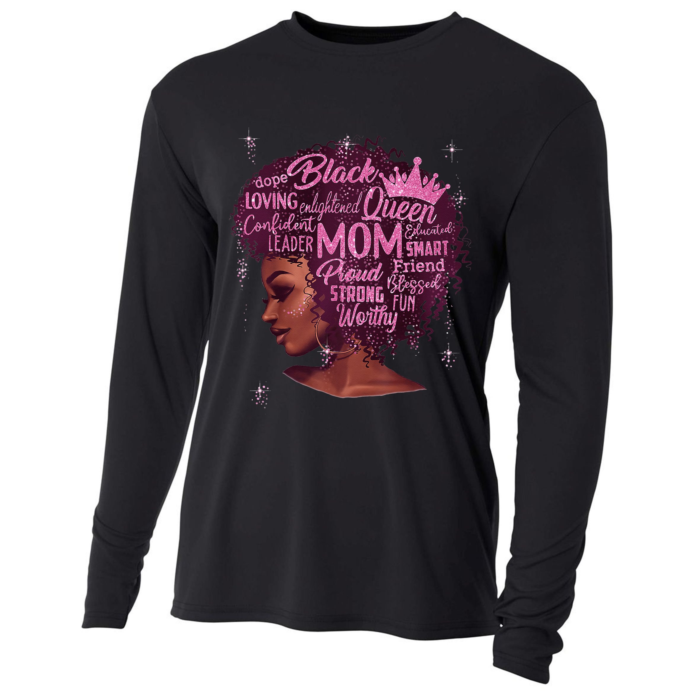 Happy MotherS Day Mom African American Cooling Performance Long Sleeve Crew