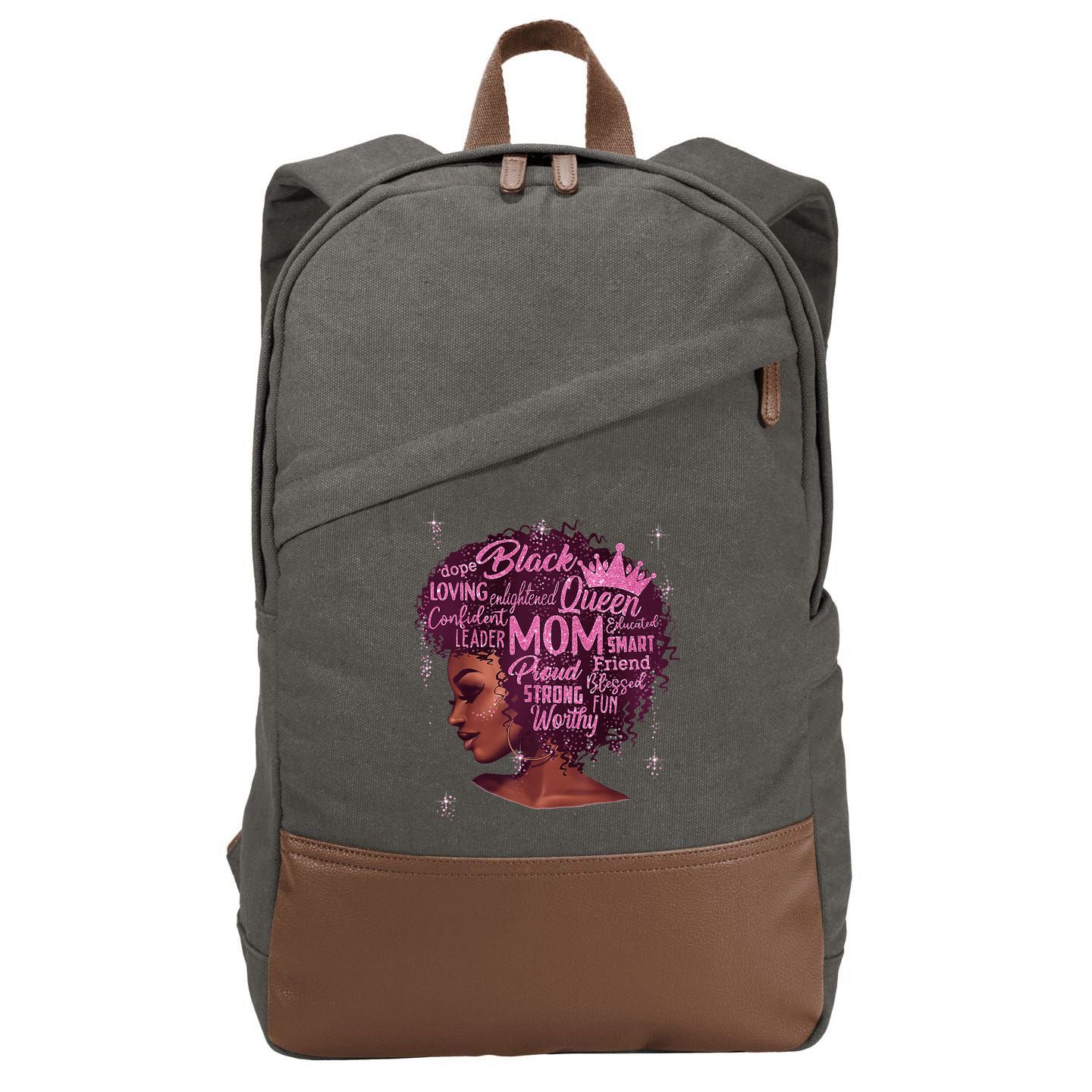 Happy MotherS Day Mom African American Cotton Canvas Backpack