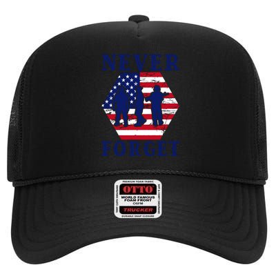 Happy Memorial Day T High Crown Mesh Back Trucker Hat