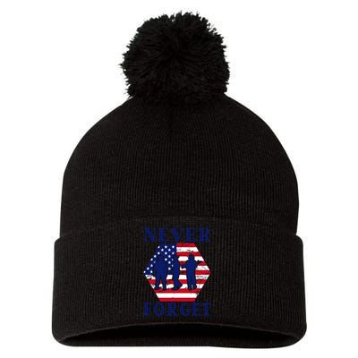 Happy Memorial Day T Pom Pom 12in Knit Beanie