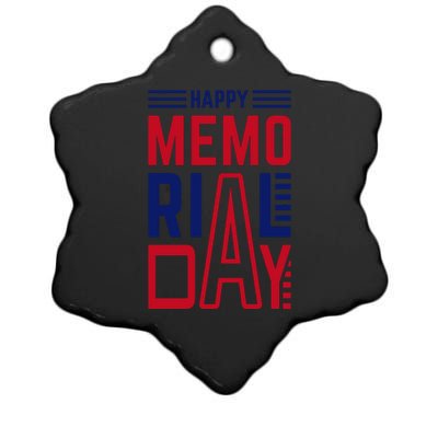 Happy Memorial Day T Ceramic Star Ornament