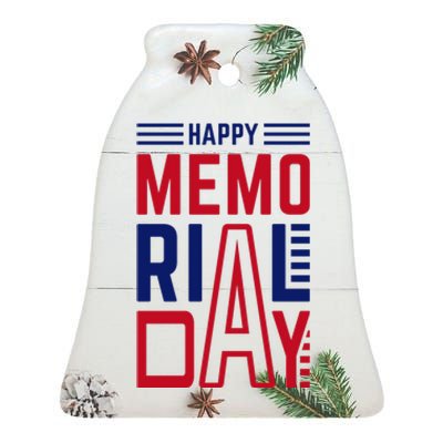 Happy Memorial Day T Ceramic Bell Ornament