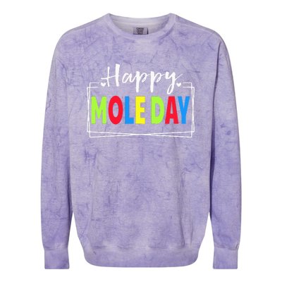 Happy Mole Day October 23rd National Mole Day Avogadro's Colorblast Crewneck Sweatshirt