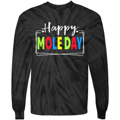 Happy Mole Day October 23rd National Mole Day Avogadro's Tie-Dye Long Sleeve Shirt