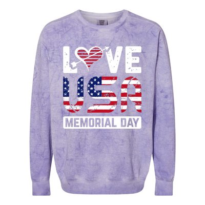 Happy Memorial Day T Colorblast Crewneck Sweatshirt