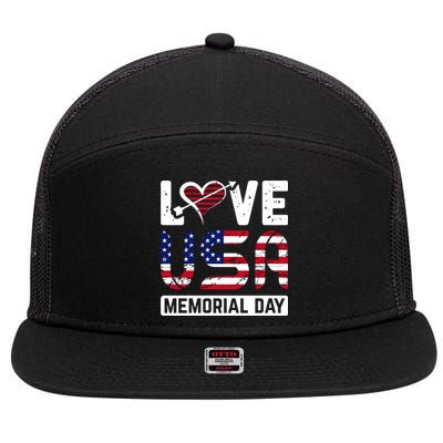 Happy Memorial Day T 7 Panel Mesh Trucker Snapback Hat