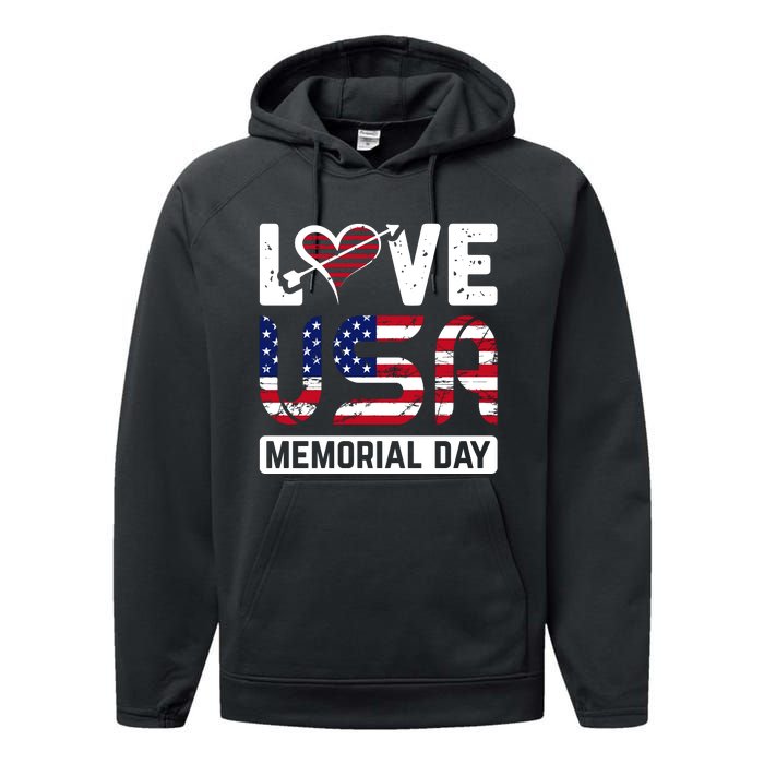 Happy Memorial Day T Performance Fleece Hoodie