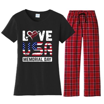 Happy Memorial Day T Women's Flannel Pajama Set