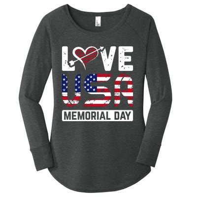 Happy Memorial Day T Women's Perfect Tri Tunic Long Sleeve Shirt