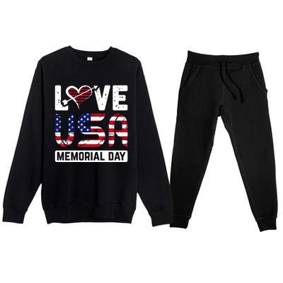 Happy Memorial Day T Premium Crewneck Sweatsuit Set