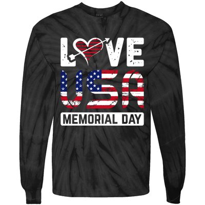 Happy Memorial Day T Tie-Dye Long Sleeve Shirt