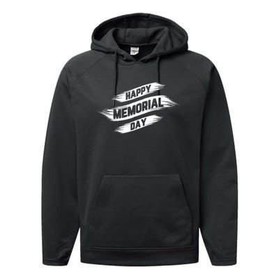 Happy Memorial Day T Performance Fleece Hoodie