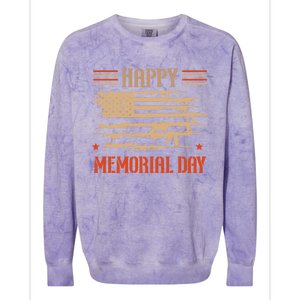 Happy Memorial Day Remembrance Military Combat Veteran Gift Colorblast Crewneck Sweatshirt