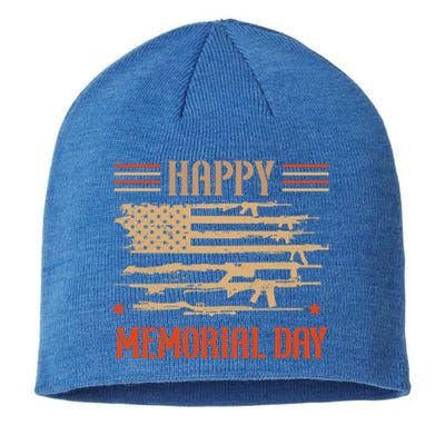 Happy Memorial Day Remembrance Military Combat Veteran Gift Sustainable Beanie