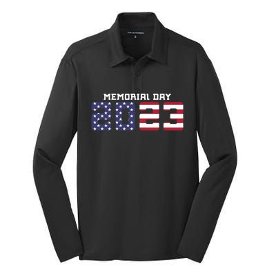 Happy Memorial Day T Silk Touch Performance Long Sleeve Polo