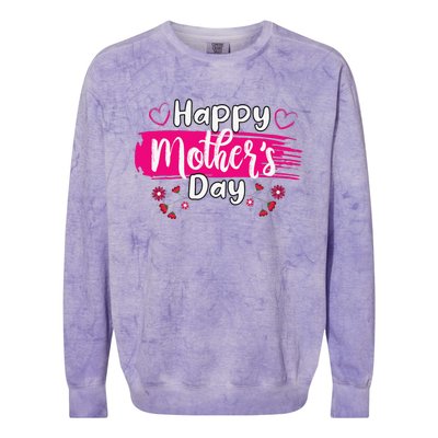 Happy Mothers Day 2024 For Women Mom Grandma Love Colorblast Crewneck Sweatshirt