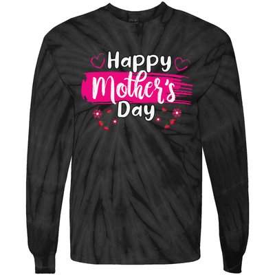 Happy Mothers Day 2024 For Women Mom Grandma Love Tie-Dye Long Sleeve Shirt