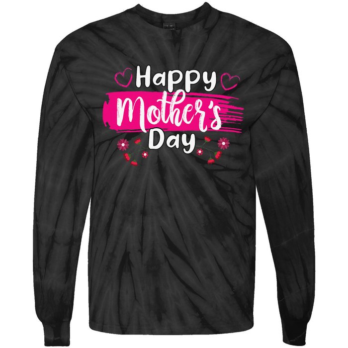 Happy Mothers Day 2024 For Women Mom Grandma Love Tie-Dye Long Sleeve Shirt