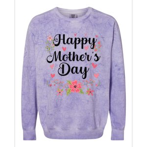 Happy MotherS Day Mommy Cute Floral Women For Mom Grandma Colorblast Crewneck Sweatshirt