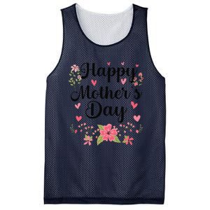 Happy MotherS Day Mommy Cute Floral Women For Mom Grandma Mesh Reversible Basketball Jersey Tank