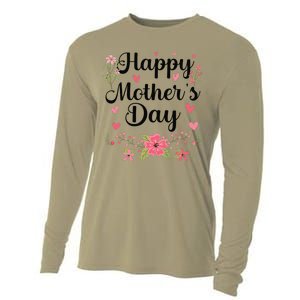 Happy MotherS Day Mommy Cute Floral Women For Mom Grandma Cooling Performance Long Sleeve Crew