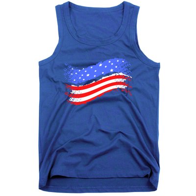 Happy Memorial Day Ribbon Patriotic Flag Gift Tank Top