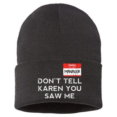 Halloween Manager Dont Tell Karen Funny Costume Women Sustainable Knit Beanie