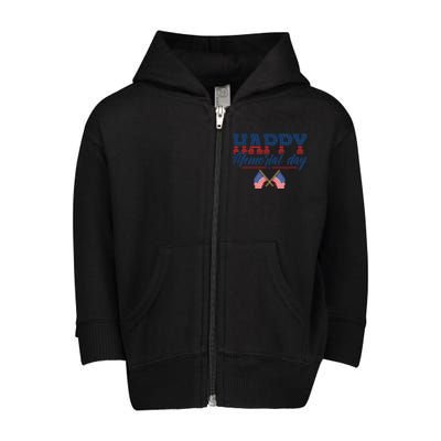 Happy Memorial Day Gift Toddler Zip Fleece Hoodie