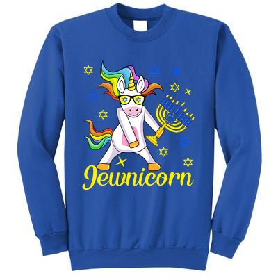 Hanukkah Menorah Dabbing Unicorn Funny Chanukah Jewish Gift Sweatshirt