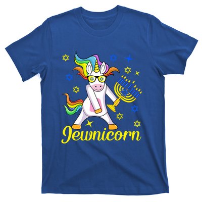 Hanukkah Menorah Dabbing Unicorn Funny Chanukah Jewish Gift T-Shirt