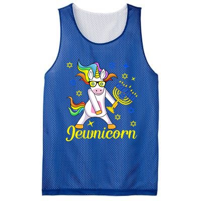 Hanukkah Menorah Dabbing Unicorn Funny Chanukah Jewish Gift Mesh Reversible Basketball Jersey Tank