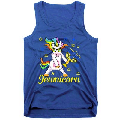 Hanukkah Menorah Dabbing Unicorn Funny Chanukah Jewish Gift Tank Top