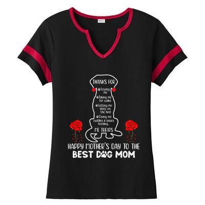 Happy Mother's Day Dog Mom Cute Ladies Halftime Notch Neck Tee