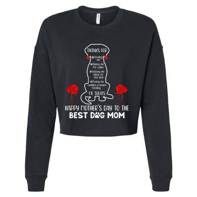 Happy Mother's Day Dog Mom Cute Cropped Pullover Crew